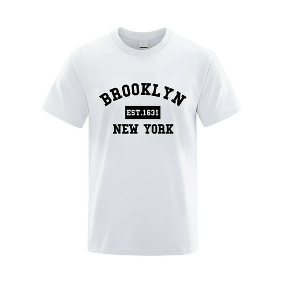 Big and Tall Shirts for Men 2025 Men's T Shirt New York Letter Print Men's Casual Loose Summer Top Fashion Breathable T Shirt Bulk Plain Shirts Men Pack Layering Tees Mens Slim Fit Pocket for 3XL