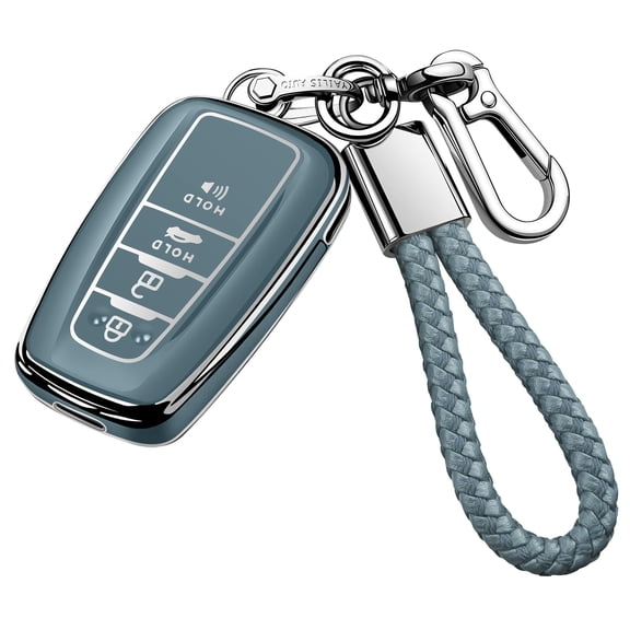 Compatible Key Fob Cover for Toyota Key Fob Cover with Keychain,Special Soft TPU Key Case Protector Compatible with 2020-2022 Highlander Corolla Prius,2018-2024 RAV4 Camry Avalon C-HR GT86 Keychain