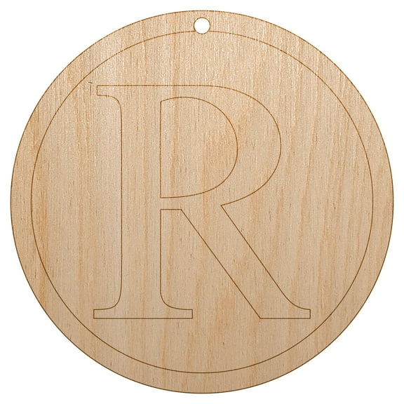 Registered Trademark Symbol Wood Holiday Christmas Tree Ornament Unfinished DIY Pre-Drilled Craft