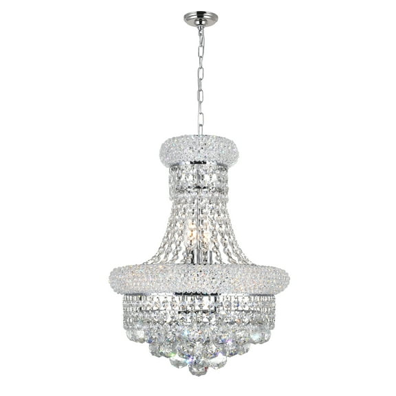 CWI Lighting Empire 6 Light Transitional Metal Chandelier in Chrome