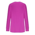 thumbnail image 5 of Women Long Sleeve Tops 2025 Fall Fashion Casual Crew Neck Pullover Shirt Loose Comfy Solid Color Tops with Pockets Hot Pink M, 5 of 5