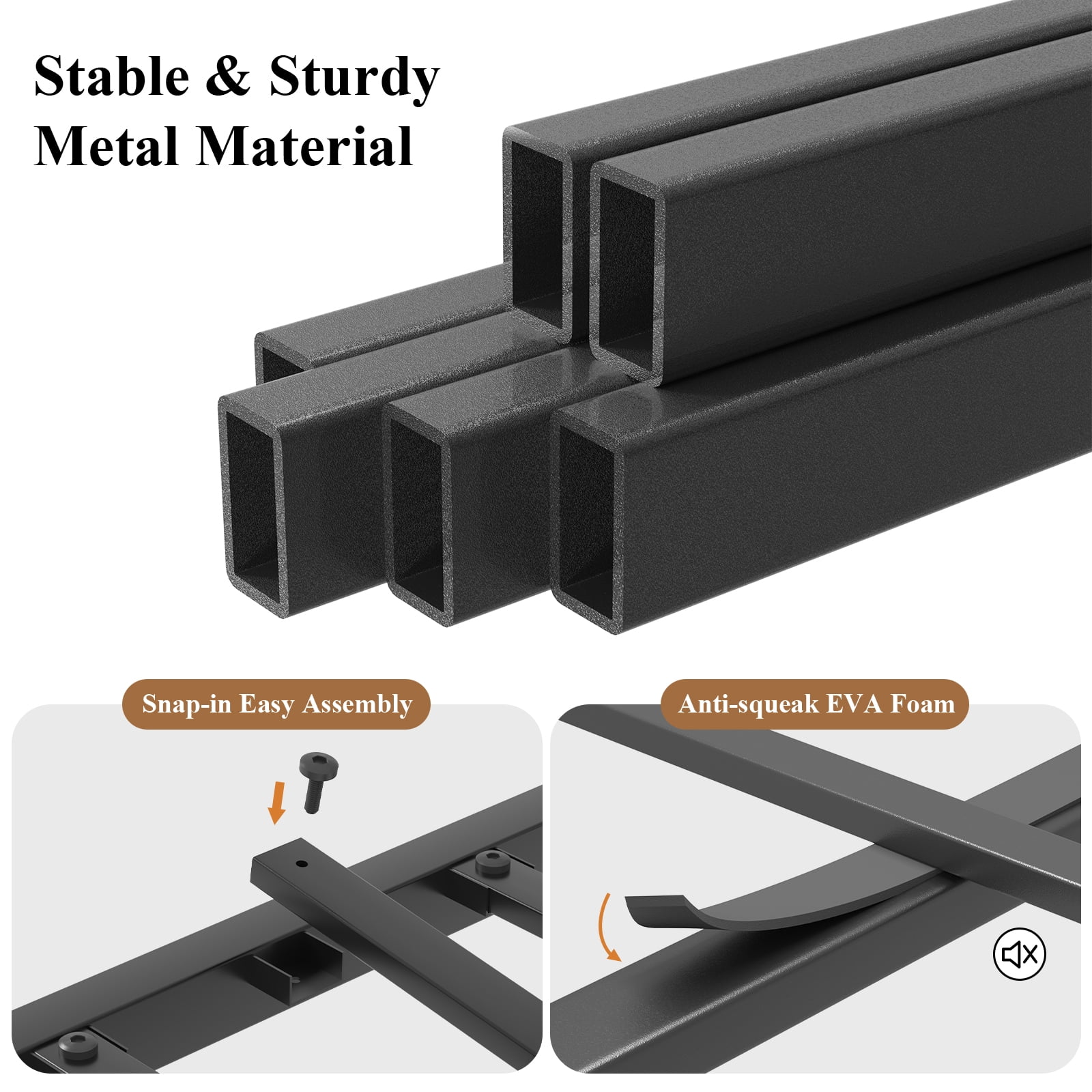 EBERY Queen Metal Platform Bed Frame with Headboard and Footboard, Sturdy Steel Slat Support, Easy Assembly, Black
