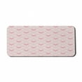 thumbnail image 1 of Valentine's Day Computer Mouse Pad, Abstract Formations of Romantic Hearts with Mini Square Motifs, Rectangle Non-Slip Rubber Mousepad X-Large, 35" x 15", Pastel Pink and Rose, by Ambesonne, 1 of 2