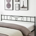 thumbnail image 2 of Cama de metal King Size con cabecero y piecero - Plataforma sólida con almacenamiento inferior - Lamas reforzadas, sin box spring - Montaje fácil y silencioso - Negro, KING, 2 of 8