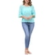 thumbnail image 2 of INSPIRAR CHIC Blusas de Verano de Manga Corta con Cuello Redondo y Diseño Calado para Mujeres S Azul Cielo, 2 of 6