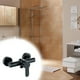 thumbnail image 2 of Grifo de bañera de montaje en pared con cartucho de cerámica, grifo de baño con acabado negro mate de aspecto moderno y elegante, fácil de instalar, para mezclador de agua fría y caliente con válvula, 2 of 5