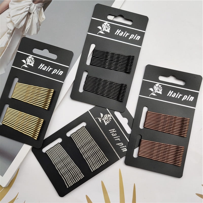 24/50pcs Black Hairpins For Women Hair Clip Lady Bobby Pins Invisible Wave Hairgrip Metal Hairclip Makeup Bangs Fixed Hairgrips