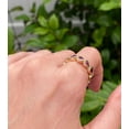 thumbnail image 2 of Dainty Aquamarine Chevron Band, Minimalist Wedding Band, Women's Stackable Band, March Birthstone Promise Gift For Her, 925 Sterling Silver, 2 of 5