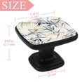 thumbnail image 3 of 4 Pcs Square Cabinet Handle Cupboard Knob Drawer Pulls Handle Leaves and Flower Drawer Knobs with Screws Furniture Decoration, 3 of 5