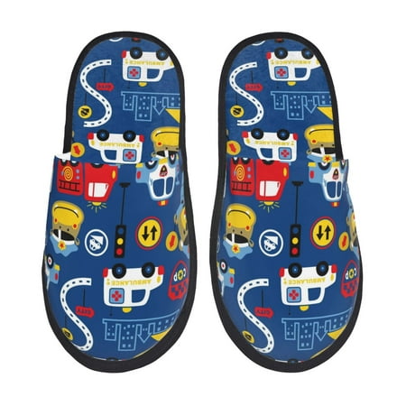 

Sikiie Animals Rescue Team Fuzzy Slip-on Slippers Warm Cozy Soft Lightweight Memory Foam Indoor House ShoesMedium