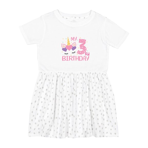 Inktastic 3rd Birthday Unicorn Girls Toddler Dress