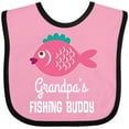 thumbnail image 3 of Inktastic Grandpa Fishing Buddy Girls Fish Girls Baby Bib, 3 of 4