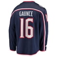 thumbnail image 3 of Men's Fanatics Brendan Gaunce Navy Columbus Blue Jackets Home Breakaway Jersey, 3 of 3