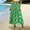Green, variant on Chiffon Midi Skirt Printed Chiffon Half Skirt Lightweight Floral Print Elastic Waist Pull On Flowing Vacation Resort Wear Beach Skirt Summer Essential
