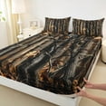 thumbnail image 3 of Manfei Branches Print Bed Sheets Set Full Size, Autumn Fallen Leaves Bedding Sets Full Size, Black Brown Top Sheet, Ultra Soft Room Decorative, 4-Piece, 3 of 7