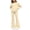 Beige, variant on Zpanxa Girls Fall Outfits Solid Color Long Sleeve Crew Neck Top and Flared Pants Two Piece Set