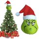 thumbnail image 3 of Adornos navideños, adorno para árbol de Navidad y adorno de brazo verde peludo, adornos para árbol de Navidad, juguete de peluche Grinch encantador Xemadio WRJM-423, 3 of 6