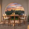 thumbnail image 4 of Harper & Bright Designs 6 Pieces Outdoor Bar Set, 2 Patio Acacia Wood Bar Height Table & 4 Stools with Cushions, Wood Dining Bar Set with Cushions for Backyard Garden, Beige,Natural, 4 of 13