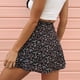 thumbnail image 2 of Falda Paraguas Para Mujer Cintura Elástica Estampada Mini Falda Corta De Cintura Alta Para Primavera Verano Otoño Negro M, 2 of 6