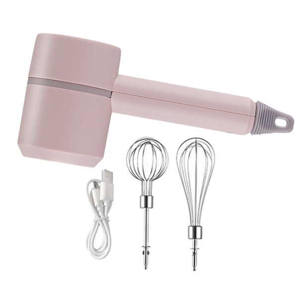 Batidora Eléctrica Portátil Inalámbrica Gloria Huevo Rosa 3 Velocidades