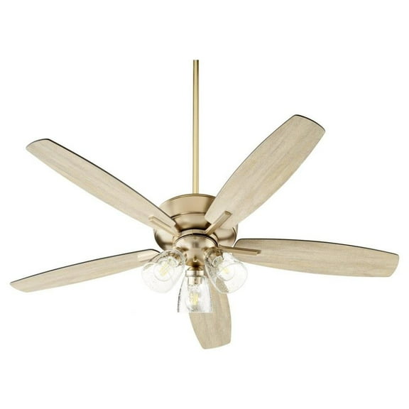 Carlile Way 5 Blade Ceiling Fan in Bailey Street Home Home Collection Style 52 inches Wide By 16.75 inches High-Aged Brass Finish-Matte