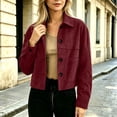 thumbnail image 6 of Tqcoqu Suede Jackets for Women,2026 Casual Button Down Cropped Jacket,Fall Long Sleeve Outerwear Coats Work Office Clothes, 6 of 7