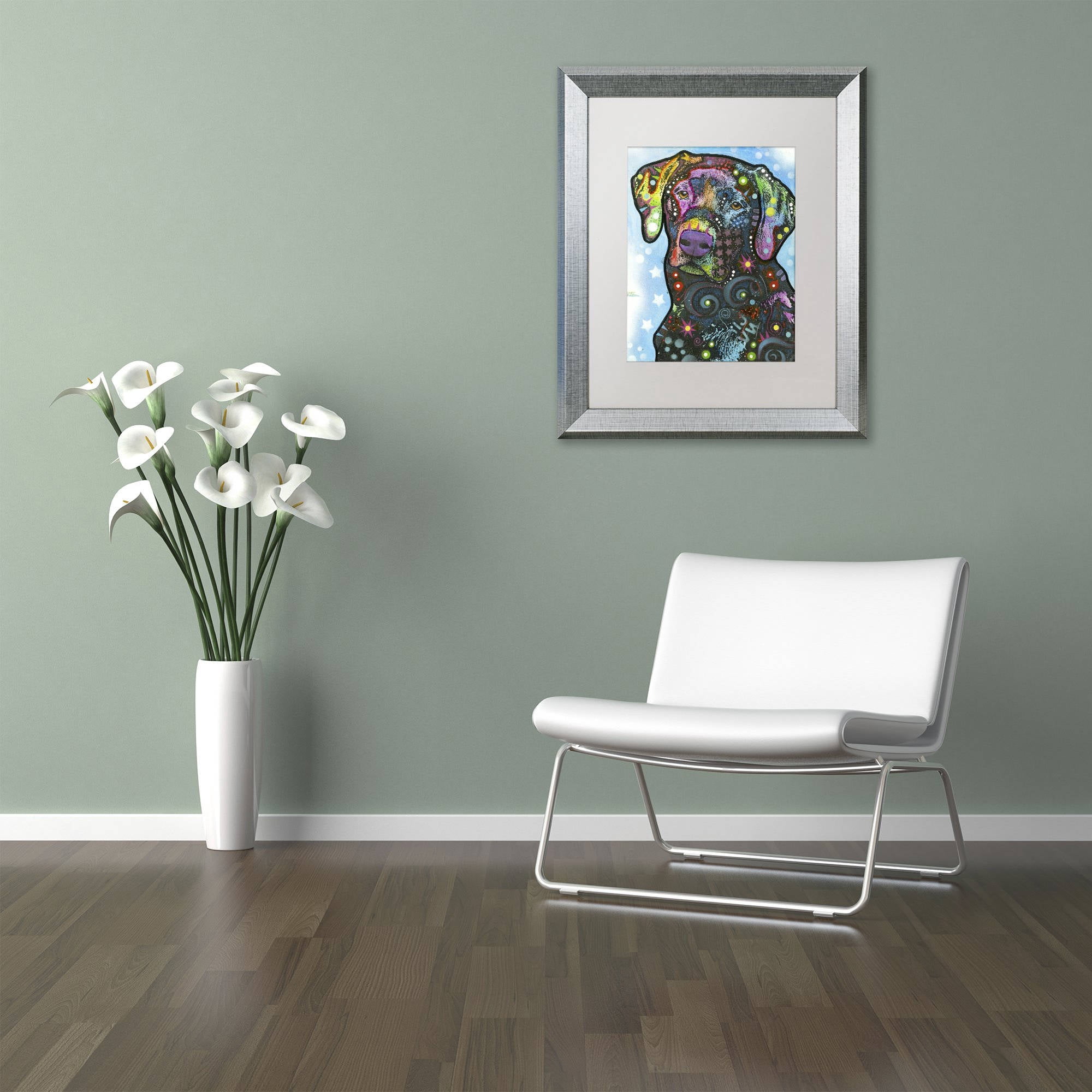 Trademark Fine Art "27" Canvas Art by Dean Russo, White Matte, Silver Frame
