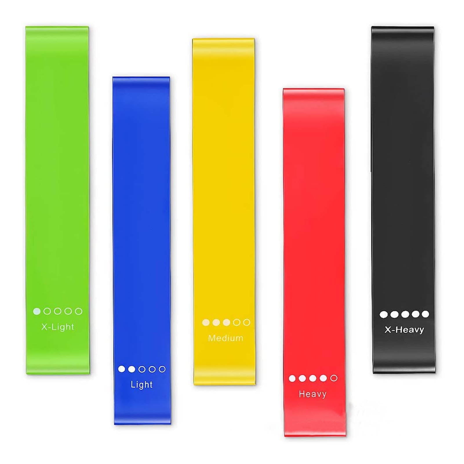 Yajisi 5Pcs Latex Resistance Bands Elastic Exercise Strength Auxiliary Bands Bodybuilding Fitness Equipment Set for Gym Yoga Pilates Training, Multicolor (23.6 inches / 60 cm)