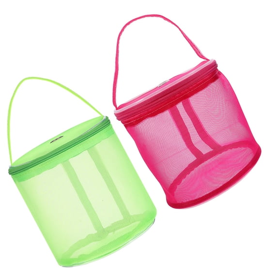 BESTYASH 2-Pack Lightweight Rosy Knitting Yarn Storage Bags with Breathable Mesh for Crochet, Craft Supplies, and Yarn Organization