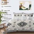 thumbnail image 4 of Gray Beige Boho Duvet Cover Set, Ethnic Tribe Southwestern Vintage Soft Duvet Cover Queen Size Bedding Set 4 Pieces, 1 Quiltcover and 2 Pillowcases with Zipper, 1 Bed Sheet for All Seasons, 4 of 9