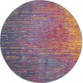 thumbnail image 2 of 5â€™ Round Rainbow Abstract Striations Area Rug, 2 of 37