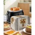 thumbnail image 5 of Fsddascl Botanical Sunflowers Toaster Cover 2 Slice, Small Kitchen Appliance Covers, Vintage Floral Black White Plaid Toaster Oven Cover with Loop, Bread Machine Cover Polyester Dust Cover, 5 of 5