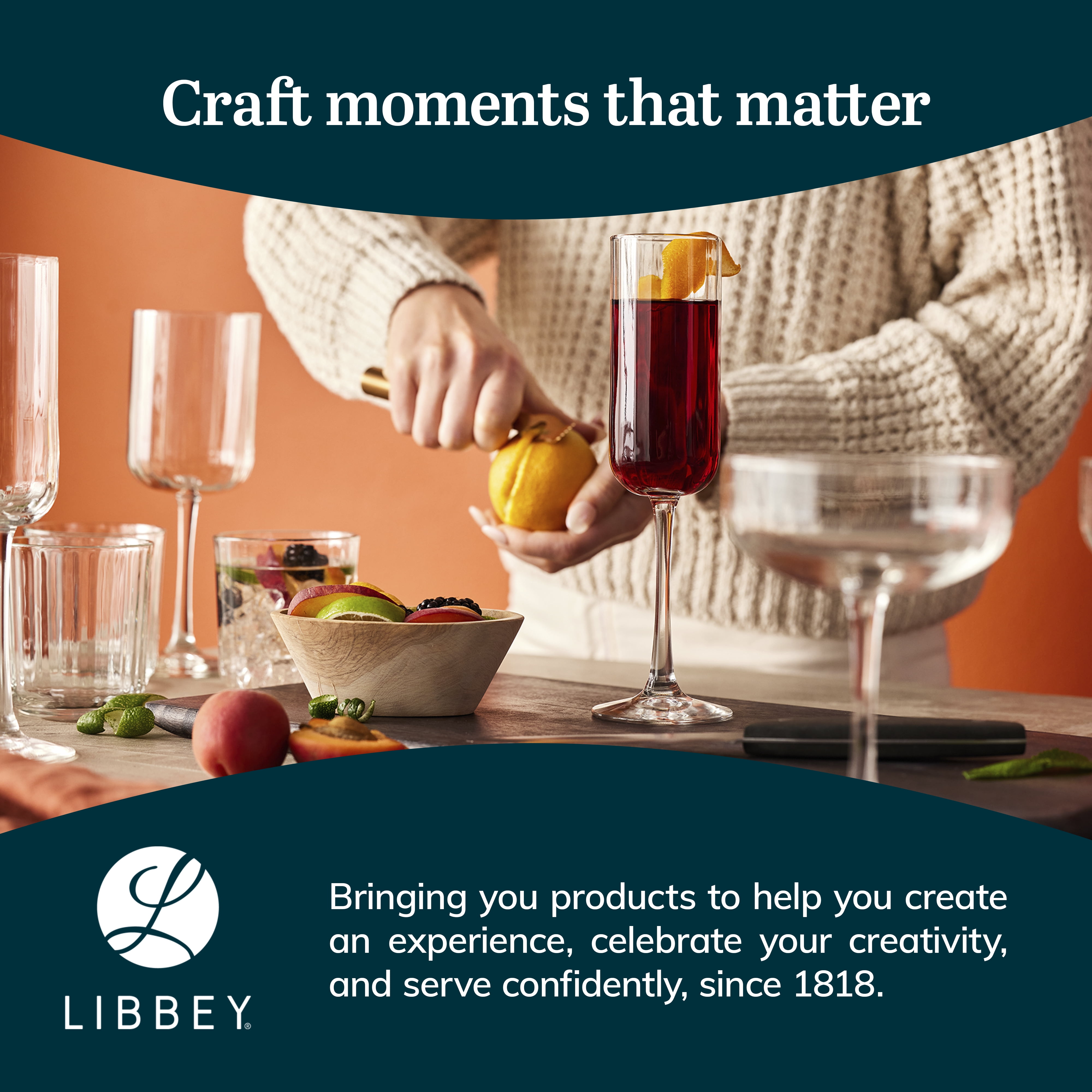 Libbey Paneled Champagne Flute Glasses, 7.5 Oz Fine Ribbed Line Champagne Glasses Set of 4, Dishwasher Safe Clear Glasses for Champagne
