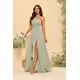 thumbnail image 3 of Vestido de dama de honor ROSETOO 2025 de chifón con un hombro naranja 20W, 3 of 8
