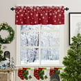 thumbnail image 4 of Christmas Curtain Valance for Windows Red Snowflake Kitchen Curtain Valances Xmas Snow Valance Curtains Window Treatments Short Curtains for Kitchen Living Room Bedroom Winter Holiday Decor 54x18, 4 of 8
