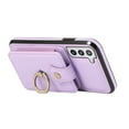 thumbnail image 4 of Compatible with Samsung Galaxy S22 Wallet Case, PU Leather Case with Card Holder, 360° Rotation Ring Kickstand, Shoulder Strap, Magnetic Snap Protective Case Designed for S22, Purple, 4 of 7