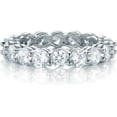 thumbnail image 4 of GEMSME 18K White Gold Plated Tennis Necklace/Bracelet/Stud Earrings/Band Ring Sets Hypoallergenic Jewelry Pack of 4, 4 of 5