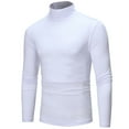 thumbnail image 2 of YONGHS Mens Casual Long Sleeve Thermal Base Shirt High Neck Pullover Slim Shirt Top Undershirt White 3XL, 2 of 4