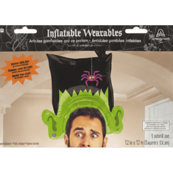 Inflatable Frankenstein Monster Headpiece – Halloween Wearable Costume