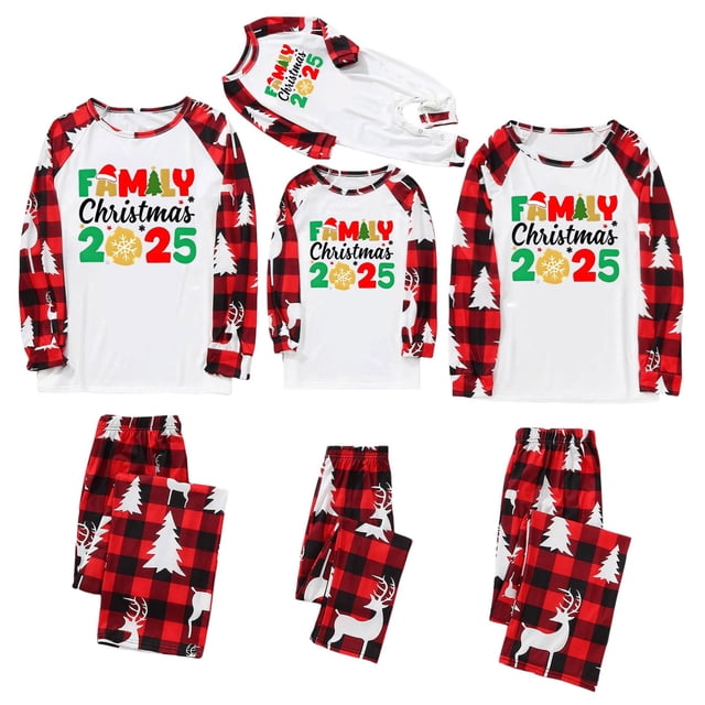 Zhanying Family Matching Pajamas 2-Piece Sleepwear Pjs for Couples Lounge Sets Family Home Clothes Matching Set Pjs