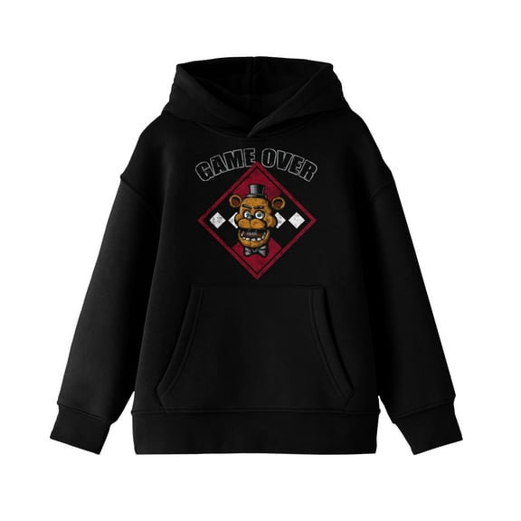 Five Nights At Freddy's Freddy Fazbear Game Over Diamond Boy's Black Sweatshirt-Medium