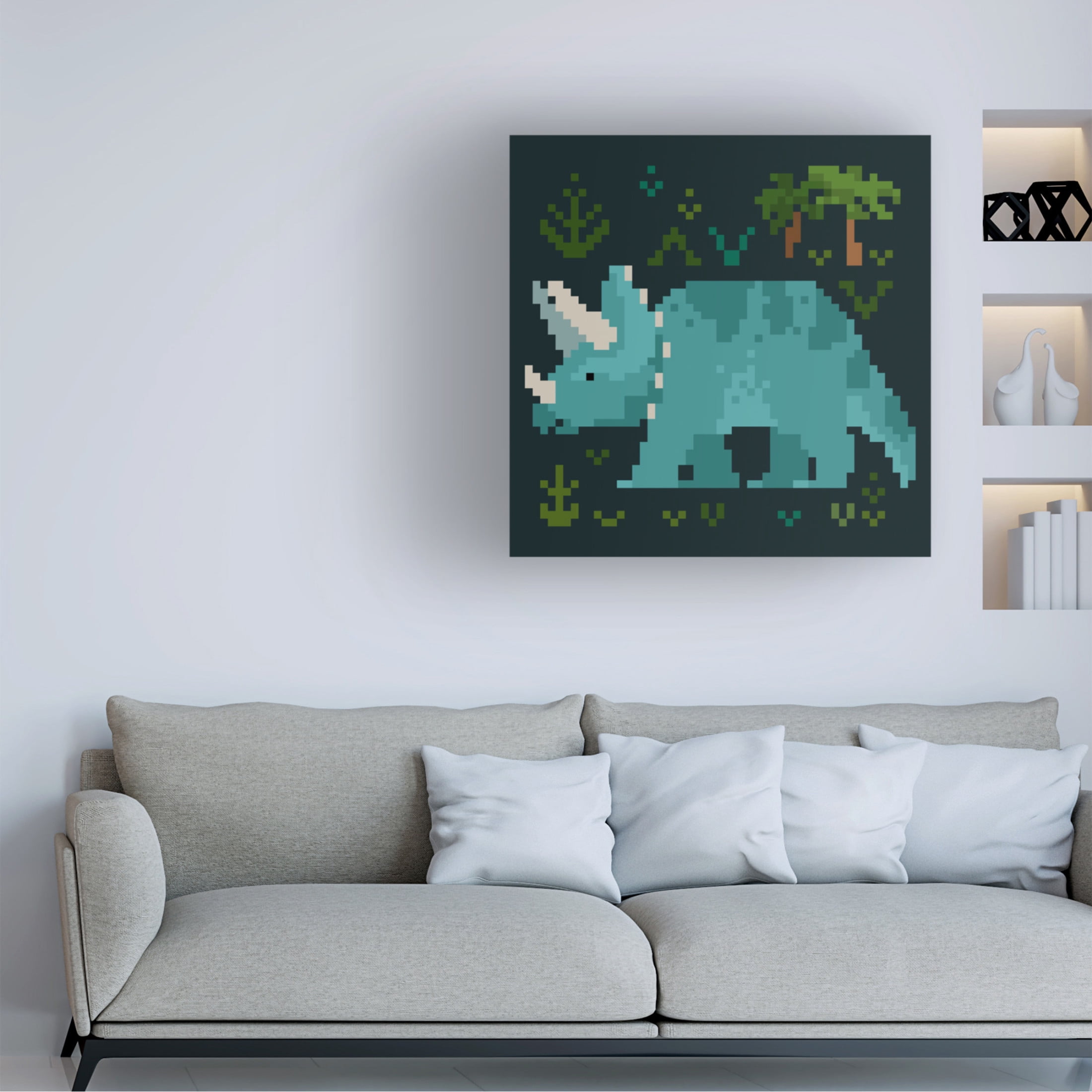 Trademark Fine Art Victoria Barnes Pixel Dinos I Canvas Wall Art