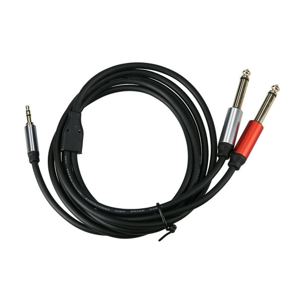 Cable de audio Irfora Cable de audio AUX de 3,5 mm a doble de 6,5 mm Cable divisor en Y Efecto de sonido de alta calidad Compatible con PC / Altavoz / Mezclador de audio 1,5 m Negro Irfora Cable de audio