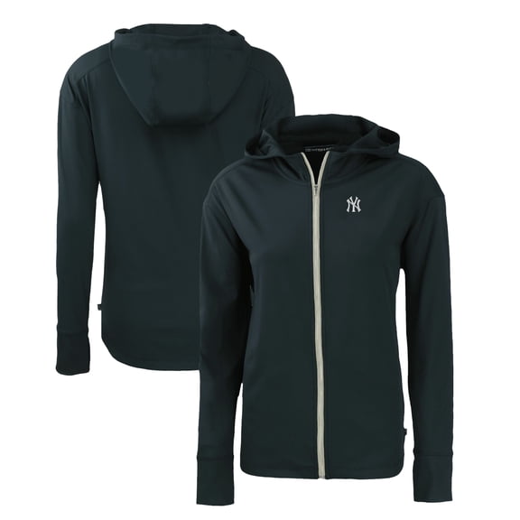 Women's Cutter & Buck Navy New York Yankees Daybreak Eco Recycled Full-Zip Hoodie
