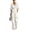 27#q Beige, variant on Linen Blend Wide Leg Jumpsuit for Women V Neck High Waist One Piece Outfit for Casual Summer Wear Mint Green S