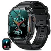 EIGIIS 1.96 Military Smart Watch Outdoor Tactical Sports Watch Fitness Activity Tracker Smartwatch for Men with iPhone Android