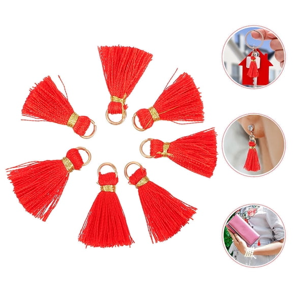 DRAFIDEEP Red Tassels for Crafts and Decoration Made of Premium Rayon 50Pcs
