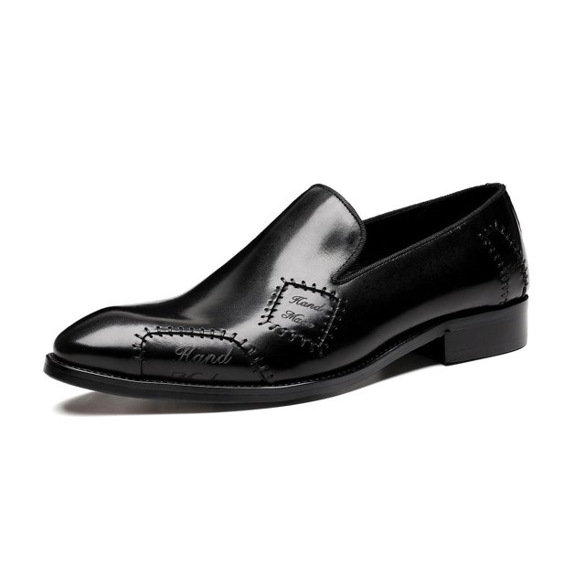 Santimon Chaussures Habillées Noires pour Hommes Mocassins Classiques à Enfiler Décontractés Mocassin US 10.5