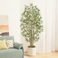 thumbnail image 6 of 5ft Artificial Bamboo Tree Indoor - Tall Faux Bamboo Plant with Natural Wood Trunk in Designer Pot with Wood Chips - Fake Plant for Home Office & Living Room, 6 of 10