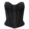 thumbnail image 1 of Xfvqtps Corsets for Women Front Buckle Back Straps Solid Color Boned Overbust Corset Bustier Shapewear Black, 1 of 8